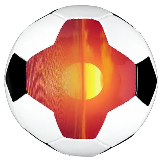 夕日をオレンジ海の穏やかな海 サッカーボール (回転)