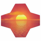 夕日をオレンジ海の穏やかな海 サッカーボール (フラット)