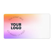 夕日インスパイアグラデーション |差出人住所または製品 ラベル (正面)