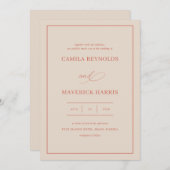 夕日エレガントの書結婚道 招待状 (正面/裏面)