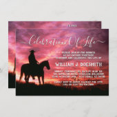 夕日カウボーイ馬追悼式 招待状 (正面/裏面)