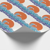 夕日カラフルが美しい海波 ラッピングペーパー (角)