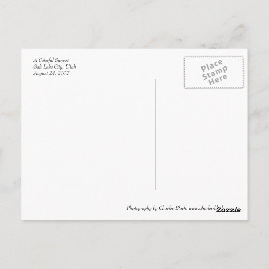 夕日カラフル ポストカード (裏面)