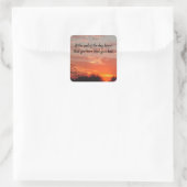 夕日最高のをかわいらし前向き食べ感動的る スクエアシール (バッグ)