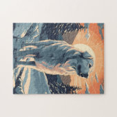 夕日素晴らしの間の雪の森のピレネー ジグソーパズル (横)