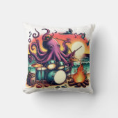 夕日遊のビーチによるタコの太鼓 クッション (正面)