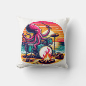 夕日遊のビーチによるタコの太鼓 クッション (正面)