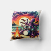 夕日遊の海によるタコの太鼓 クッション (裏面)