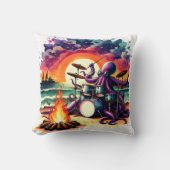 夕日遊の海によるタコの太鼓 クッション (正面)