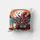 夕日遊の海によるタコの太鼓 クッション (裏面)