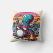 夕日遊の焚き火でタコのドラムを クッション (裏面)