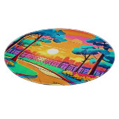 夕日鮮やかの街並み カッティングボード (角)