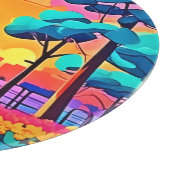 夕日鮮やかの街並み カッティングボード (角)