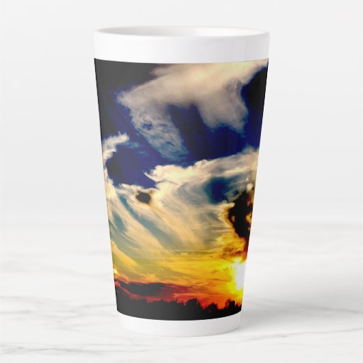 夕日 カフェラテマグ (正面)