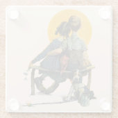 夕日 ガラスコースター (裏面)