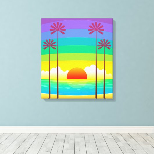 夕日 キャンバスプリント (インサイチュ (ウッドフロア))