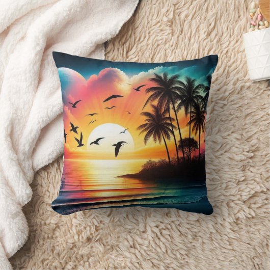 夕日 クッション (ブランケット)