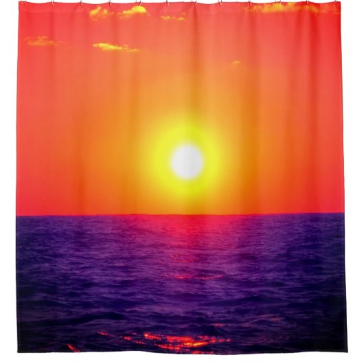 夕日 シャワーカーテン (正面)