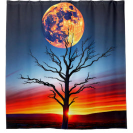 夕日 シャワーカーテン