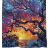 夕日 シャワーカーテン (正面)