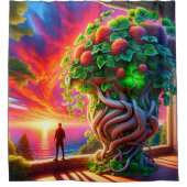 夕日 シャワーカーテン (正面)