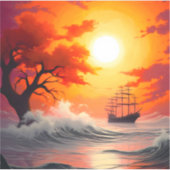 夕日 シール (正面)