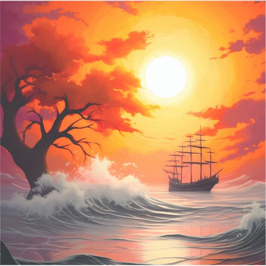 夕日 シール (正面)