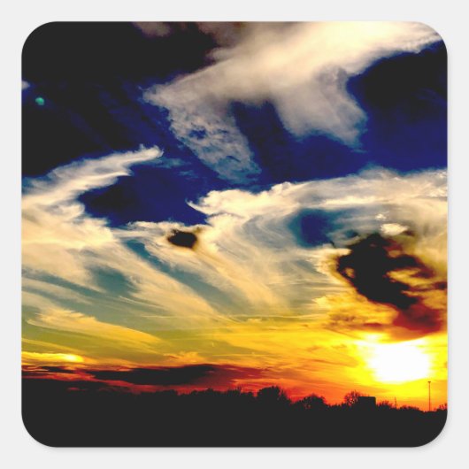 夕日 スクエアシール (正面)