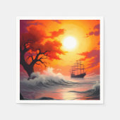 夕日 スタンダードカクテルナプキン (正面)