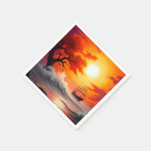 夕日 スタンダードカクテルナプキン (角)