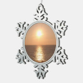 夕日 スノーフレークピューターオーナメント (右)