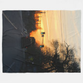 夕日 フリースブランケット (正面(横))