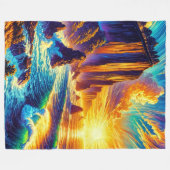 夕日 フリースブランケット (正面(横))