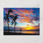 夕日、ベトナム中部、ダナン湾、 ポストカード (正面)