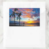 夕日、ベトナム中部、ダナン湾、 長方形シール (バッグ)