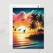 夕日 ポストカード (正面/裏面)