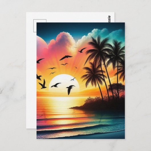 夕日 ポストカード (正面/裏面)