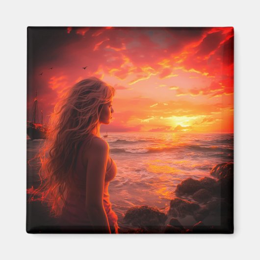 夕日 マグネット (正面)