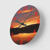 夕日 ラウンド壁時計 (傾斜)