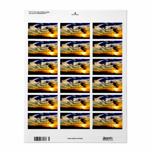 夕日 ラベル (フルシート)