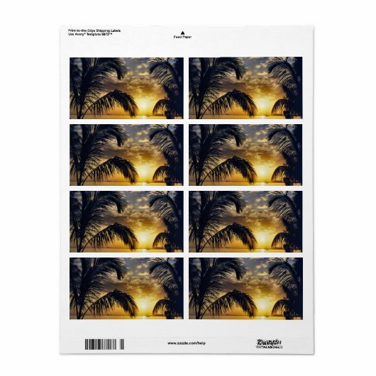 夕日 ラベル (フルシート)