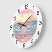 夕日 ラージ壁時計 (傾斜)