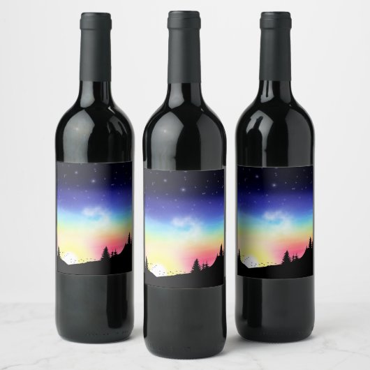 夕日 ワインラベル (ボトル)