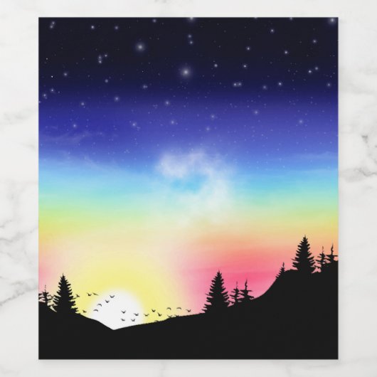 夕日 ワインラベル (シングルラベル)