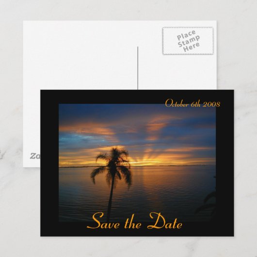 夕日 案内ポストカード (正面/裏面)