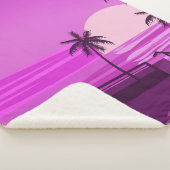 夕日、海、夕べ、ヤシの木の海辺。   シェルパブランケット (3/4)