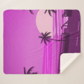 夕日、海、夕べ、ヤシの木の海辺。   シェルパブランケット (正面(横))