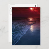 夕日，海，砂，海岸，フロリダ州，アメリカ ポストカード (正面/裏面)