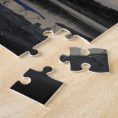 夕日、湖の矢印の上に昇る月 ジグソーパズル (側面)