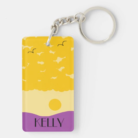 夕日（紫の丘） キーホルダー (裏面)